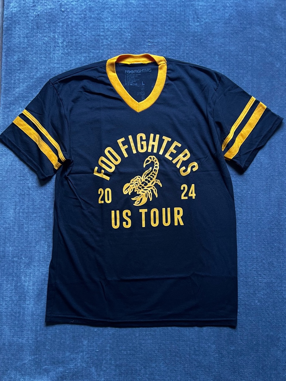 NEW Foo Fighters 2024 US Tour Merch Jaffe Black Yellow T Shirt Mens Size Large L